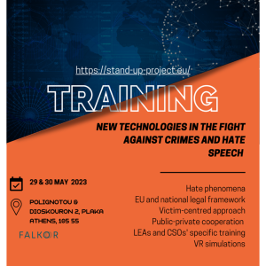 STAND-UP Greek training: New technologies in the fight against crimes and hate speech